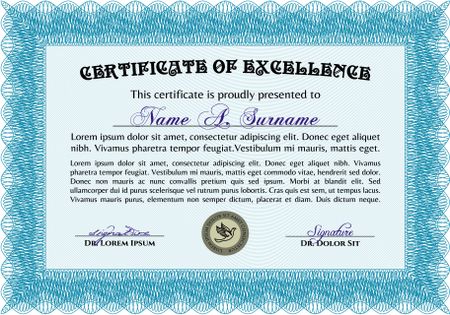 Certificate template or diploma template. With quality background. Artistry design. Money style.