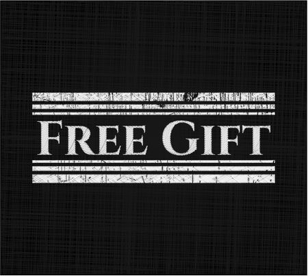 Free Gift chalkboard emblem on black board