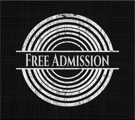 Free Admission written with chalkboard texture