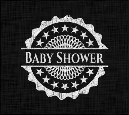 Baby Shower chalk emblem written on a blackboard