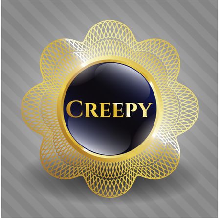 Creepy golden emblem or badge