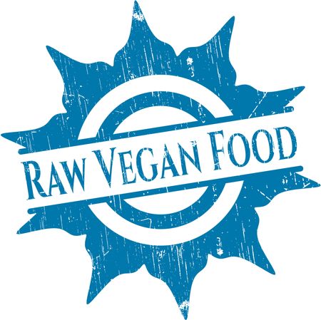 Raw Vegan Food rubber seal with grunge texture