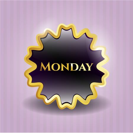Monday gold emblem or badge
