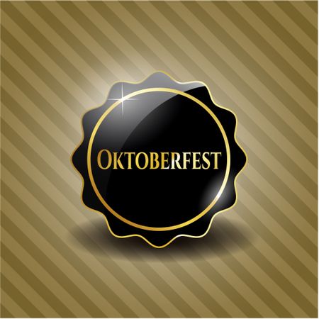 Oktoberfest black emblem or badge, modern style