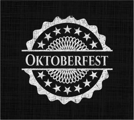 Oktoberfest chalkboard emblem on black board