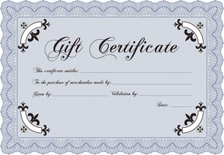 Vector Gift Certificate. Lovely design. Detailed.With background. 