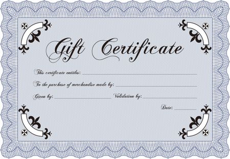 Vector Gift Certificate. Lovely design. Detailed.With background.