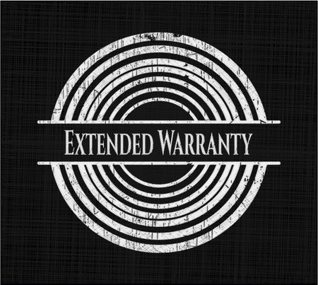 Extended Warranty chalkboard emblem written on a blackboard