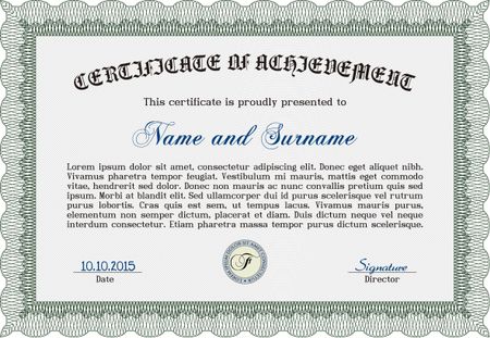 Diploma template or certificate template. Vector pattern that is used in currency and diplomas.Complex background. Superior design.