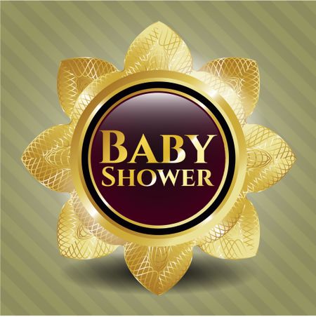 Baby Shower gold shiny emblem