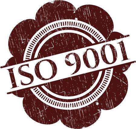 ISO 9001 rubber grunge stamp