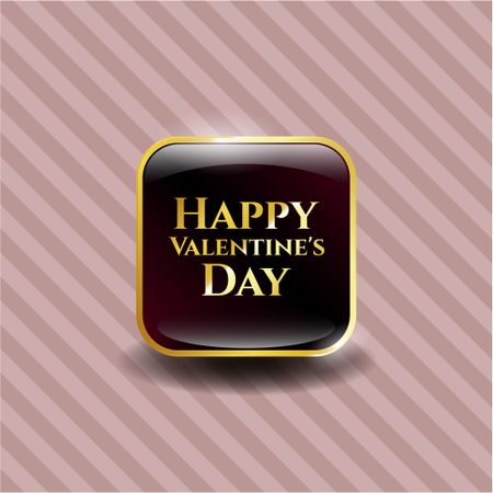 Happy Valentine's Day golden emblem