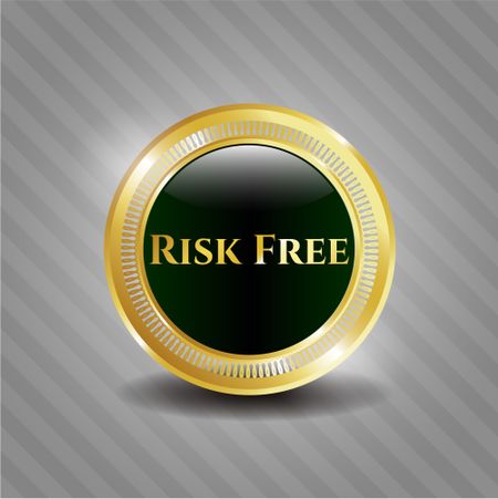 Risk Free gold badge or emblem