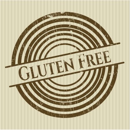 Gluten Free rubber stamp with grunge texture