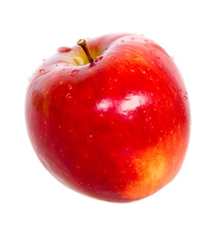 Red apple isolated over a white background