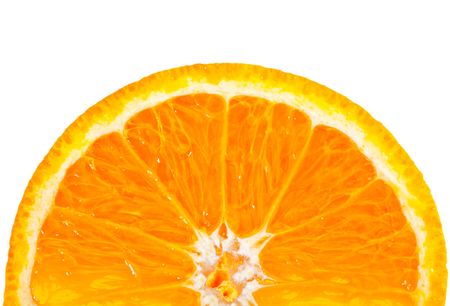 Half an orange isolated over a white background