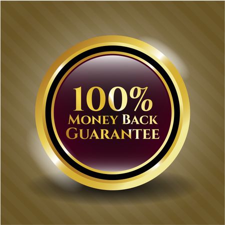 100% Money Back Guarantee gold badge or emblem