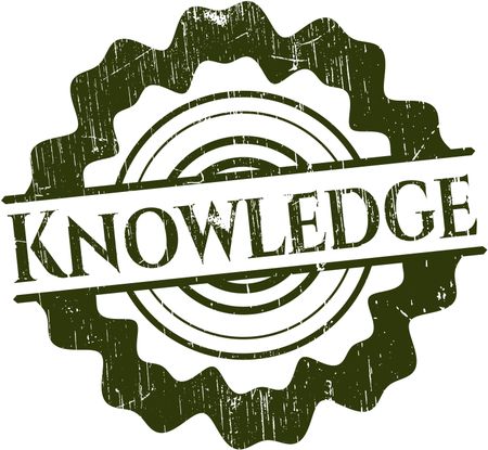 Knowledge rubber stamp with grunge texture