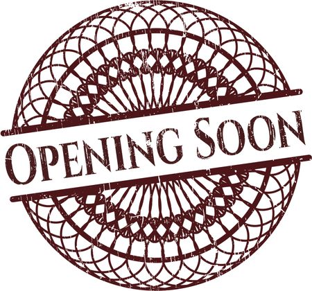 Opening Soon rubber stamp