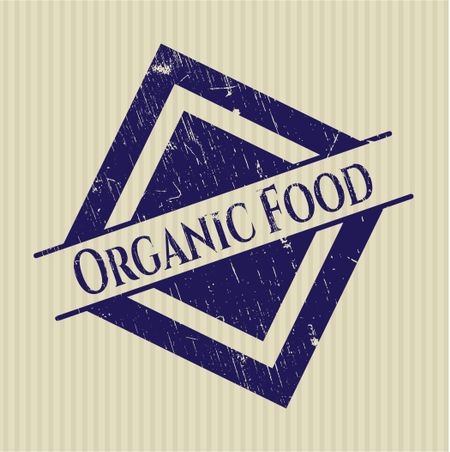 Organic Food rubber stamp with grunge texture