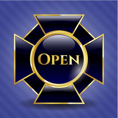 Open gold emblem