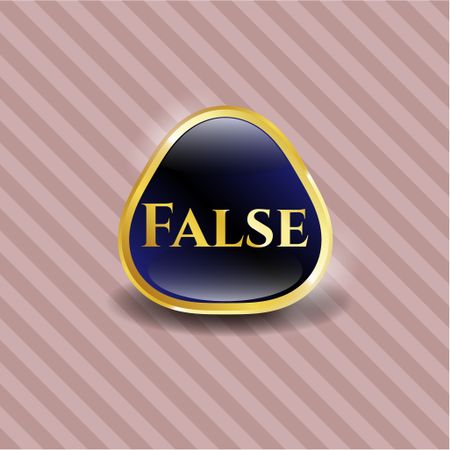 False golden emblem or badge