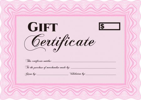 Vector Gift Certificate. Border, frame.With complex linear background. Superior design. 