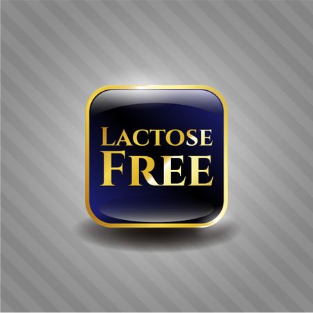 Lactose Free golden emblem or badge