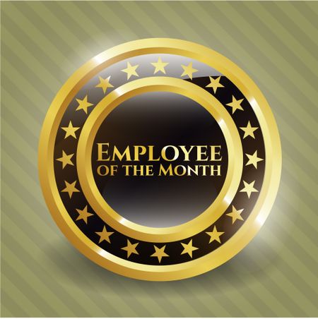 Employee of the Month gold emblem or badge
