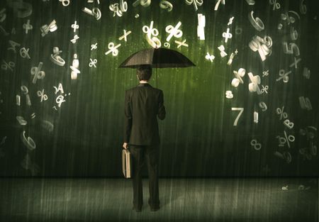 businessman-standing-umbrella-3d-numbers-raining-323648792 Businessman standing with umbrella and 3d numbers raining concept on background