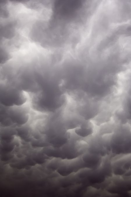 Mammatus clouds over northern Illinois on a warm evening in June