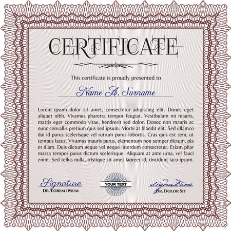 Sample Diploma. Nice design. With background. Vector illustration.