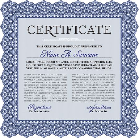 Diploma template. With guilloche pattern. Customizable, Easy to edit and change colors.Good design. 