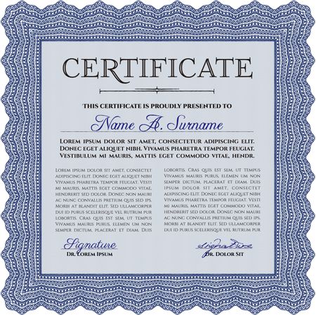 Diploma template. With guilloche pattern. Customizable, Easy to edit and change colors.Good design.