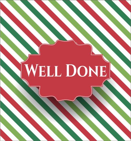 Well Done vintage style card or poster