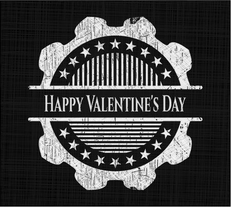 Happy Valentine's Day chalkboard emblem