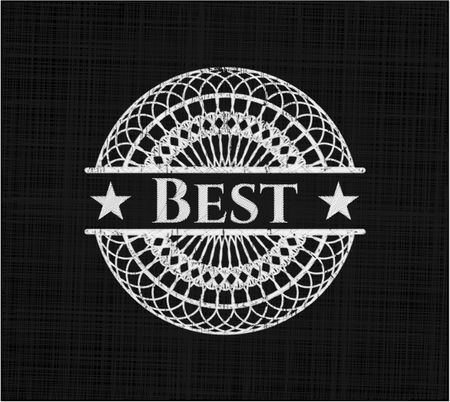 Best chalkboard emblem written on a blackboard