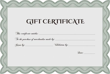 Formal Gift Certificate. Easy to print. Lovely design. Customizable, Easy to edit and change colors.