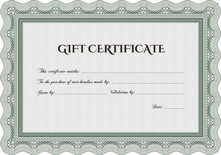 Gift certificate template. Printer friendly. Customizable, Easy to edit and change colors.Complex design. 