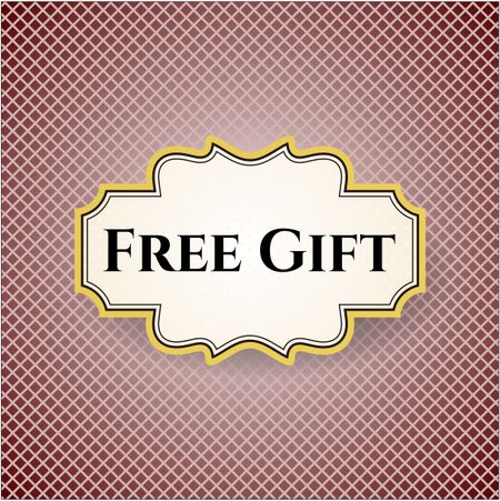 Free Gift retro style card, banner or poster