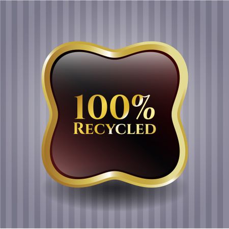 100% Recycled gold shiny emblem