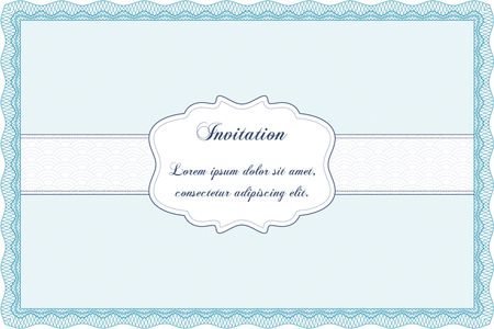 Invitation template. Artistry design. With great quality guilloche pattern. Customizable, Easy to edit and change colors.