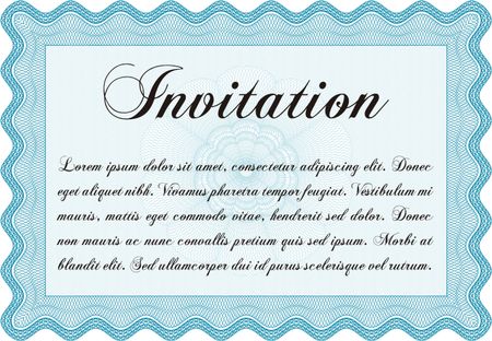 Formal invitation. Vector illustration.Printer friendly. Elegant design.