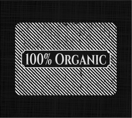 100% Organic on blackboard