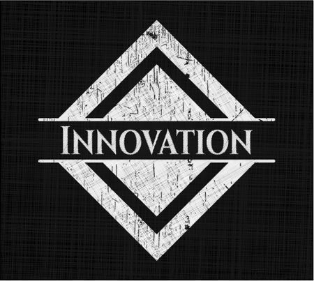 Innovation chalkboard emblem written on a blackboard