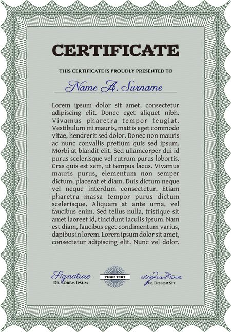 Certificate template. Easy to print. Artistry design. Customizable, Easy to edit and change colors.