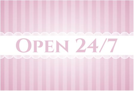 Open 24/7 card, poster or banner