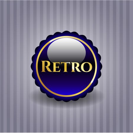 Retro blue shiny badge