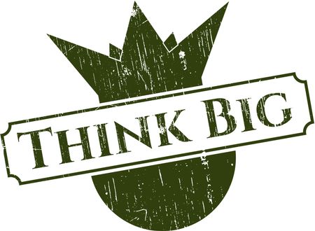 Think Big rubber stamp with grunge texture