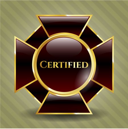Certified gold badge or emblem